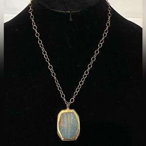 $60 14kt Gold plate Boho Genuine Real Stone Necklace